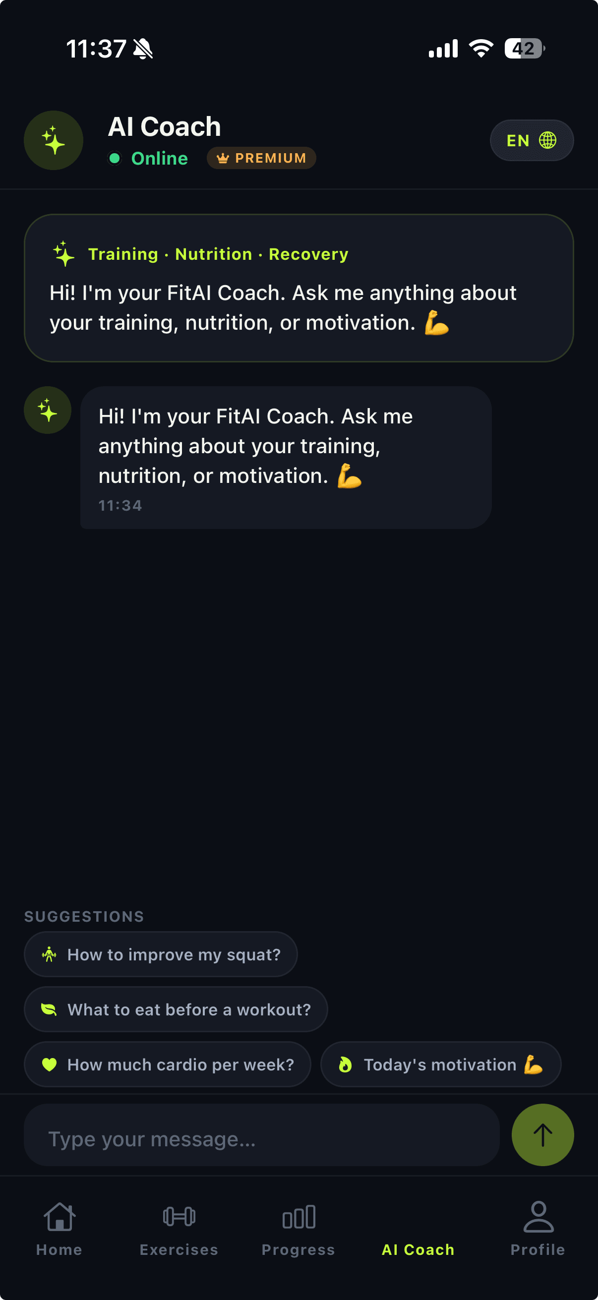 AI Coach chat